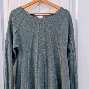 Sundance Teal Cable Knit Midi Dress